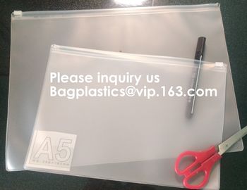 Waterproof Clear Plastic Zip Lock PVC A5 Document File Zipper Bag,Stationary Pen Pencil Packaging Bags,holder, case,pac