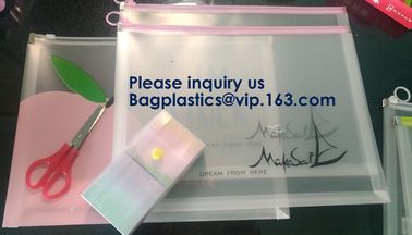 A4 A5 A6 B5 Transparent Pp Froested File Bag With Zipper,PP Plastic Zip File Bag For Cosmetics Offices Supplies, bagease