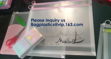 A4 A5 A6 B5 Transparent Pp Froested File Bag With Zipper,PP Plastic Zip File Bag For Cosmetics Offices Supplies, bagease