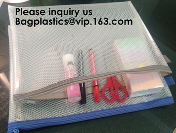 A4 Mesh Plastic Expanding File Folder A5 Bag，Promotion Weatherproof Mesh Zipper Storage Document Bag A4 File Bags
