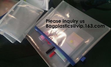 A4 Mesh Plastic Expanding File Folder A5 Bag，Promotion Weatherproof Mesh Zipper Storage Document Bag A4 File Bags