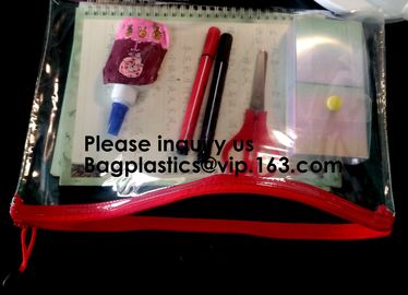 Waterproof Zippered File Bag PVC Mesh Organizer Storage Bag Durable File Bag for Office Stationery and Travel, bagease