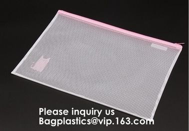 Office School Supplies Zipper File Bag Pvc Mesh Zipper Document Bag For Sale,Document File Folder zipper Bag, BAGEASE