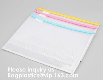 Office School Supplies Zipper File Bag Pvc Mesh Zipper Document Bag For Sale,Document File Folder zipper Bag, BAGEASE