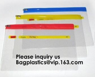 Factory Custom Made Environmental Printing Pvc Eva Pe Zip lockk Bag File Bag Snap Fastener Bag,A4 Zip lockk file folder pack