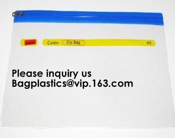Factory Custom Made Environmental Printing Pvc Eva Pe Zip lockk Bag File Bag Snap Fastener Bag,A4 Zip lockk file folder pack