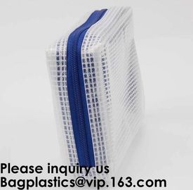 Eco friendly material documents pouch/plastic file pockets for kids,Eco friendly material PVC mesh bag, bagease, pack