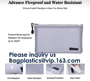 Oem Large Fireproof Cash Pouch Fireproof Bag For Documents Lipo Battery,Safe fireproof document bag,Fiberglass Waterproo