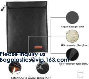Fiberglass Waterproof Durable,Fire Resistant Document bag Fire Proof Bag,Non-itchy Fiberglass Fireproof Water Resistant