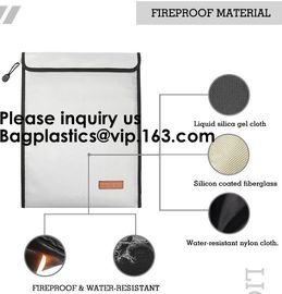 Double layer heat protection large fireproof document money pouch bags,Safety document bag / fire resistant document bag