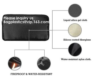 OEM custom luxury travel money passport safe zipper storage pouch fireproof document bag Pouch Money Fiberglass Fire Saf