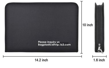waterproof and fireproof resistant document bag,Lock Box Bag For Documents Money &amp; Office Files Freproof Safe Bag with L