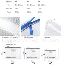 Zipper Lock Carrying File Bag Folder Organizer School Office Stationery A4 Waterproof Document Bag With Zipper BAGEASE