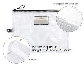 School Office Stationery A4 Waterproof Document Bag With Zipper A3 Zipper Pvc File Folder Bag For Business BAGEASE PAC