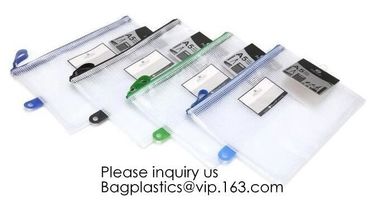 School Office Stationery A4 Waterproof Document Bag With Zipper A3 Zipper Pvc File Folder Bag For Business BAGEASE PAC
