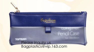 Zipper Pouch For Pencils High School Students Stationery Leather Case Bag For Pen.Promotional Cheap Logo Printing Custom