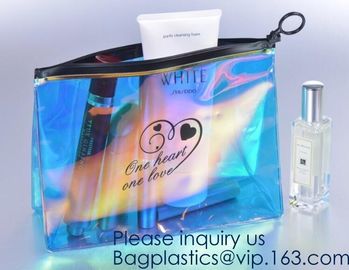 EVA High Quality Holographic neon New Design Custom PVC Jelly Bag Cosmetic Custom Make up Bag for Women BAGEASE PACKAGE