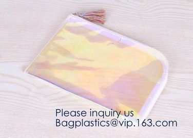 EVA Clear Pouch zipper bag,Slide Zip Lock EVA Pouch Bag with Folding Bottom,Promotional custom printing clear eva cosmet