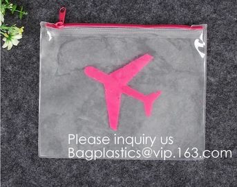 Custom Screen Printing Clear EVA Zip lockk Bags Portable Travel MakeupToiletry Cosmetic Bag Packing Pouch, BAGEASE PACK