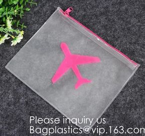 Custom Screen Printing Clear EVA Zip lockk Bags Portable Travel MakeupToiletry Cosmetic Bag Packing Pouch, BAGEASE PACK