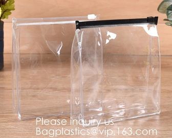 Flat Type Clear Frosted Pvc/Eva Cosmetic Bag With Sewn Zipper,Brush Bag Makeup Wash Bag,Stylish, Practical, Portable, Co