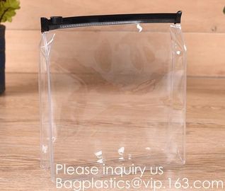 Flat Type Clear Frosted Pvc/Eva Cosmetic Bag With Sewn Zipper,Brush Bag Makeup Wash Bag,Stylish, Practical, Portable, Co