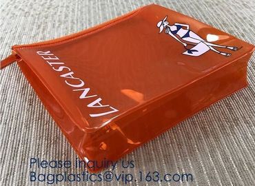 Hot Eco-Friendly Transparent Plastic PVC Cosmetic Bag With Zipper,Offset printing/Silk screen printing/Gravure printing/