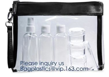 Zip Lock Transparent PVC EVA Cosmetic Bag,0.5mm Thickness Crystal Clear Eva Cosmetic Bag With Debossed Logo, bagease, pa