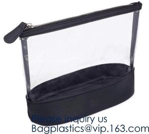 Zip Lock Transparent PVC EVA Cosmetic Bag,0.5mm Thickness Crystal Clear Eva Cosmetic Bag With Debossed Logo, bagease, pa
