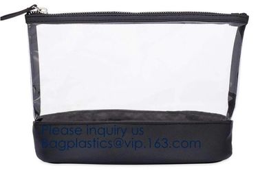 Zip Lock Transparent PVC EVA Cosmetic Bag,0.5mm Thickness Crystal Clear Eva Cosmetic Bag With Debossed Logo, bagease, pa