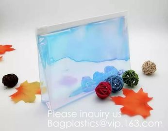 Waterproof Matte Sliding Zipper Pvc Eva Bag With Logo Printing,Eco-friendly Heat Seal Frosted EVA Cosmetic Bags With Sna