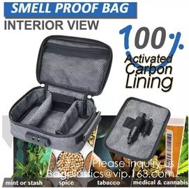 Child Proof Travel Herb Storage Case Large Stand Up Carbon Lining Smell Proof Resealabe Zip lockk Stash Bags bagease pac