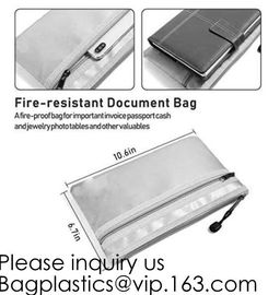 Silicone Coated Fire Resistant Envelope bag Fireproof Money Document Bag,Fireproof Bag Fire Proof and Water Resistant Do