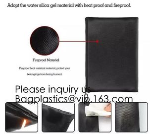 Fireproof Document Bag Silicone Coated Fire Resistant Money Bag Fireproof Safe Storage Bag,Cash Bag,Money bag, security