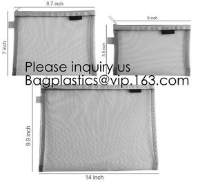 lack Mesh Makeup Bag See Through Zipper Pouch Travel Cosmetic and Toiletries Organizer Bags Pack, bagease, bagplastics