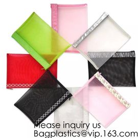 Multicolored Portable Travel Toiletry Pouch Nylon Mesh Cosmetic Makeup Organizer Bag with Zipper, bagease, bagplastics