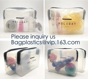 Clear Toiletry Bag - Compression Packing Cube - PVC Cosmetic Bag - Transparent Makeup Bag - See Through Plastic Clear Ba