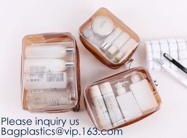 PVC Transparent Vinyl Zipper Cosmetic, Toiletry Bag, Vacation, Bathroom, Storage, multipurpose bag,school, office, trave