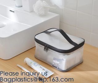 Clear Toiletry Makeup Bag, Travel Case, Cosmetic Organizer PVC Plastic w/Handle,Travel Organizer for Women &amp; Man, Polyes