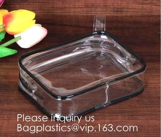 5 Pack Clear PVC Zippered Toiletry Carry Pouch Portable Cosmetic Makeup Bag for Vacation, Bathroom and Organizing pack