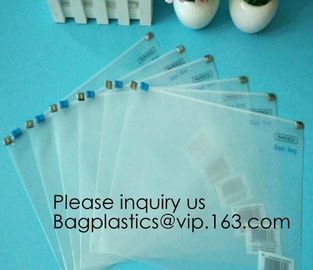 Metal Clip Zipper Slider Closure Bags, Zip Envelope, Clear Color A5 Size Paper Document File Invoice Bill Zipper Bag Pen