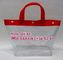 clear pvc packaging bag with handle for wine, vinyl pvc zipper gift tote bags with handles, gift bag with plastic snap