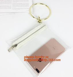 Cosmetic Sewing Metal Zipper Bags, PVC leather cosmetic bag metal double zipper puller makeup bag, Metal Zipper Printing