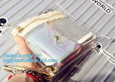 luxury PVC material clutch bag for women, Fashion Waterproof Vinyl PVC Shopping Bag, pvc lady clutch bag with high metal