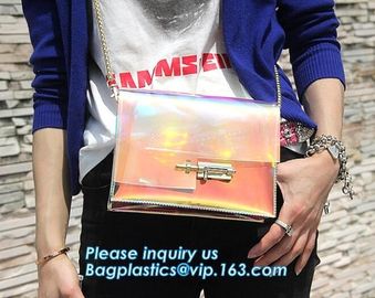 Beach Clear PVC Shoulder Bag DIY Transparent Clutch Tote Bag, candy jelly bag transparent clear pvc handbag shoulder cro