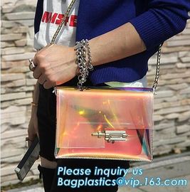 Beach Clear PVC Shoulder Bag DIY Transparent Clutch Tote Bag, candy jelly bag transparent clear pvc handbag shoulder cro