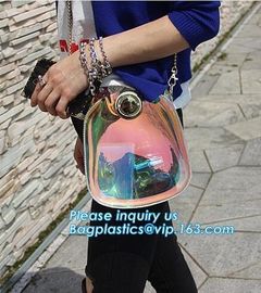 adjustable shoulder strap women nylon pvc tote bag, Summer Beach Clear PVC Shoulder Bag DIY Transparent Clutch Tote Bag