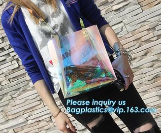 Handbags Shoulder Tote PVC Beach Bags for women with Zipper, pvc tote bag transparent handbag shoulder bag, Tote Handbag