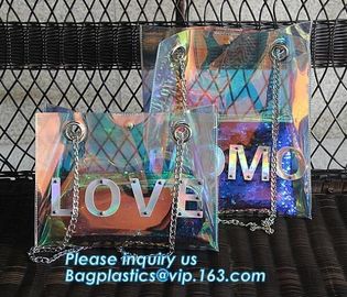 Summer Beach Bag Vinyl PVC Transparent Small Tote Handbags Shopping Shoulder Bags, pvc waterproof shoulder beach bag, pa