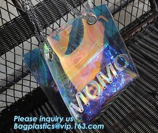 Summer Beach Bag Vinyl PVC Transparent Small Tote Handbags Shopping Shoulder Bags, pvc waterproof shoulder beach bag, pa